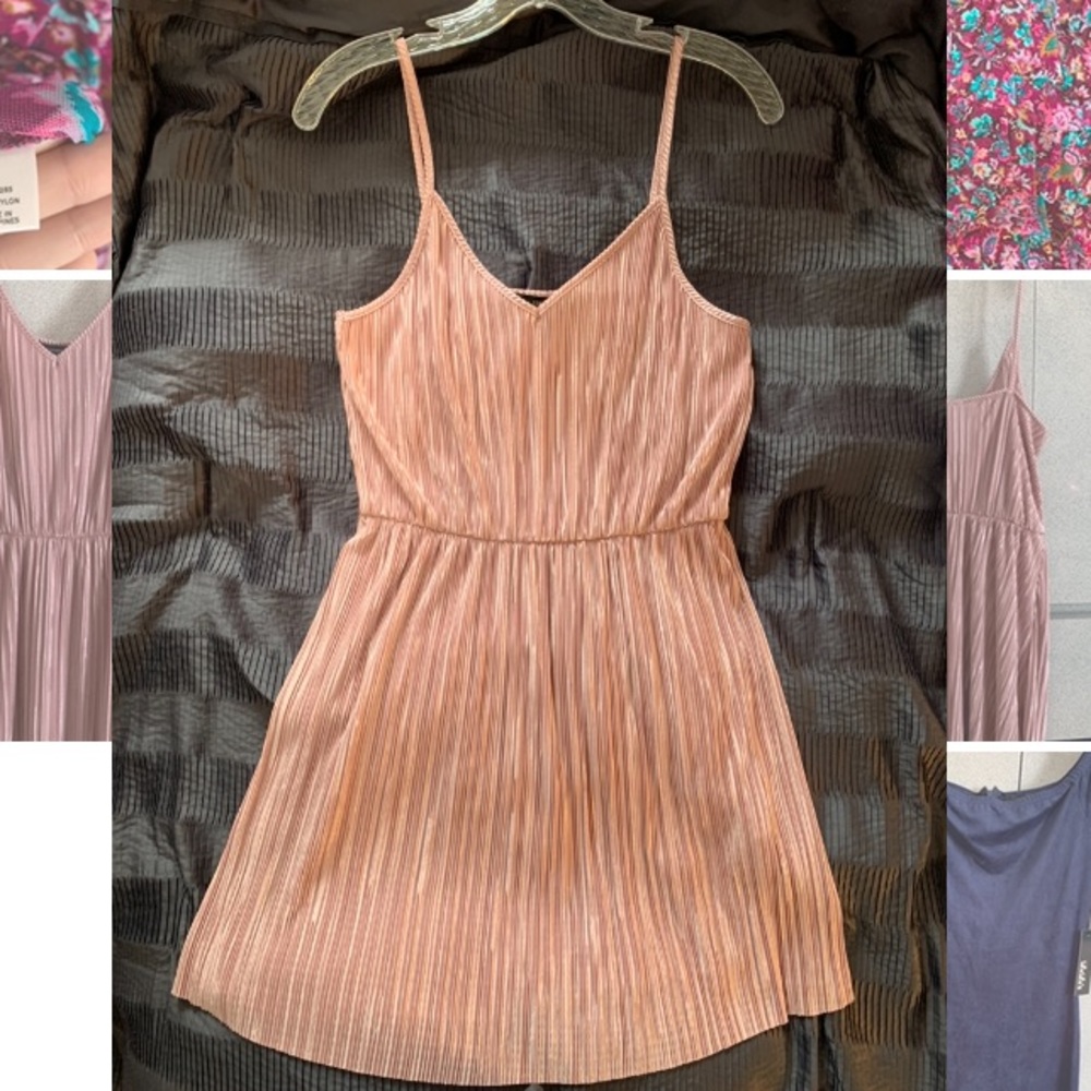 Dusty Rose Spaghetti strap mini dress